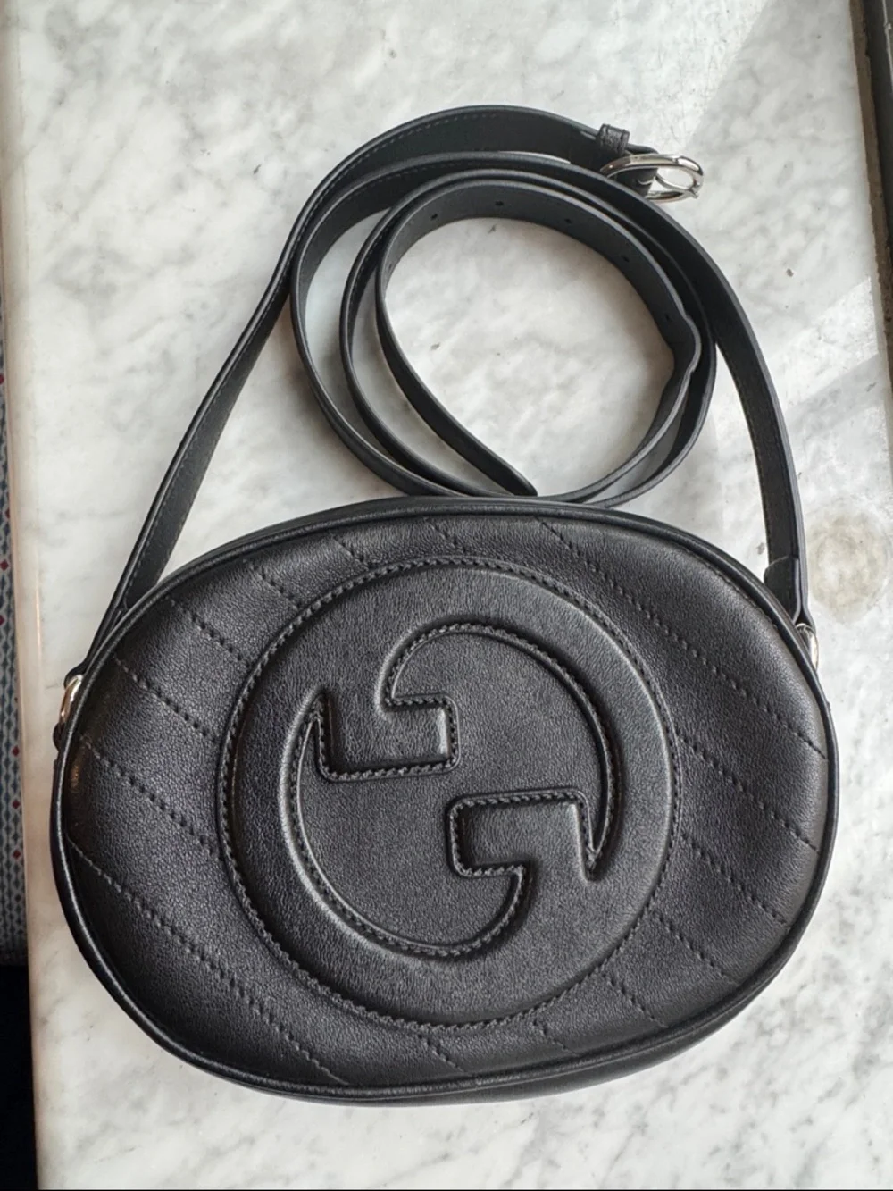 Gucci Black Quilted GG Oval Leather Crossbody - Picture 6 of 10
